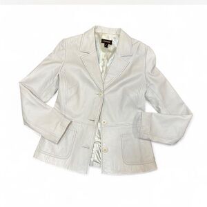 Danier White Leather Blazer